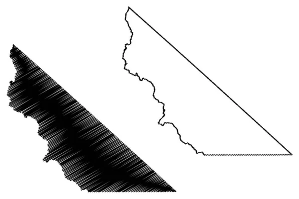Mono County, Californië kaart vector — Stockvector