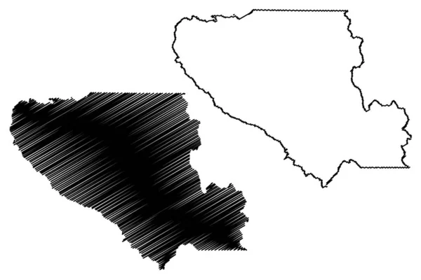 Santa Clara County, Kalifornien Kartenvektor — Stockvektor