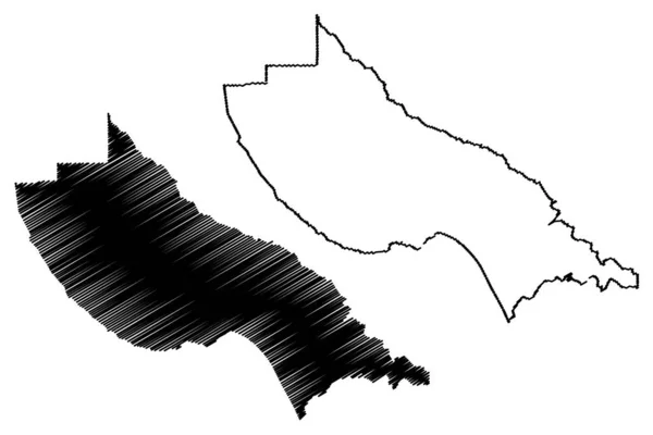 カリフォルニア州サンタ クルス郡地図ベクトル — ストックベクタ