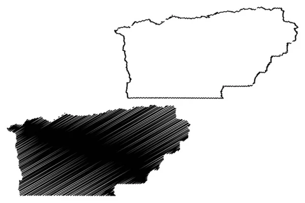 Vektorová mapa Tehama County, Kalifornie — Stockový vektor