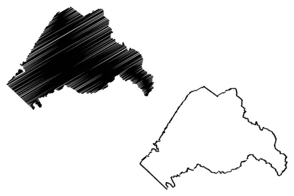 Condado de Tuolumne, California mapa vector — Archivo Imágenes Vectoriales