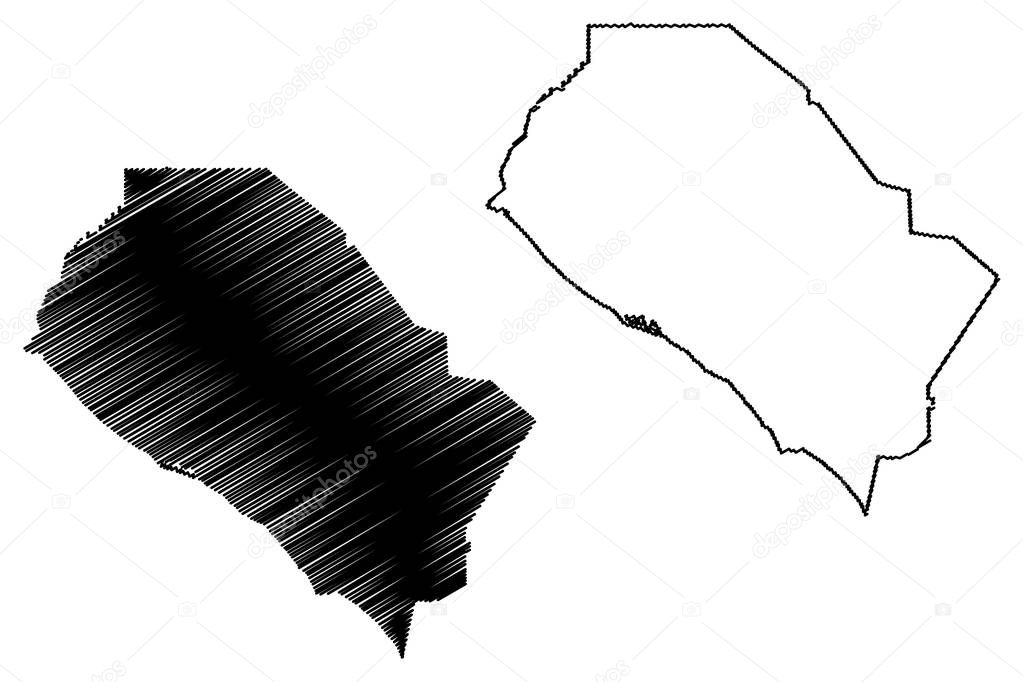 Orange County, California map vector