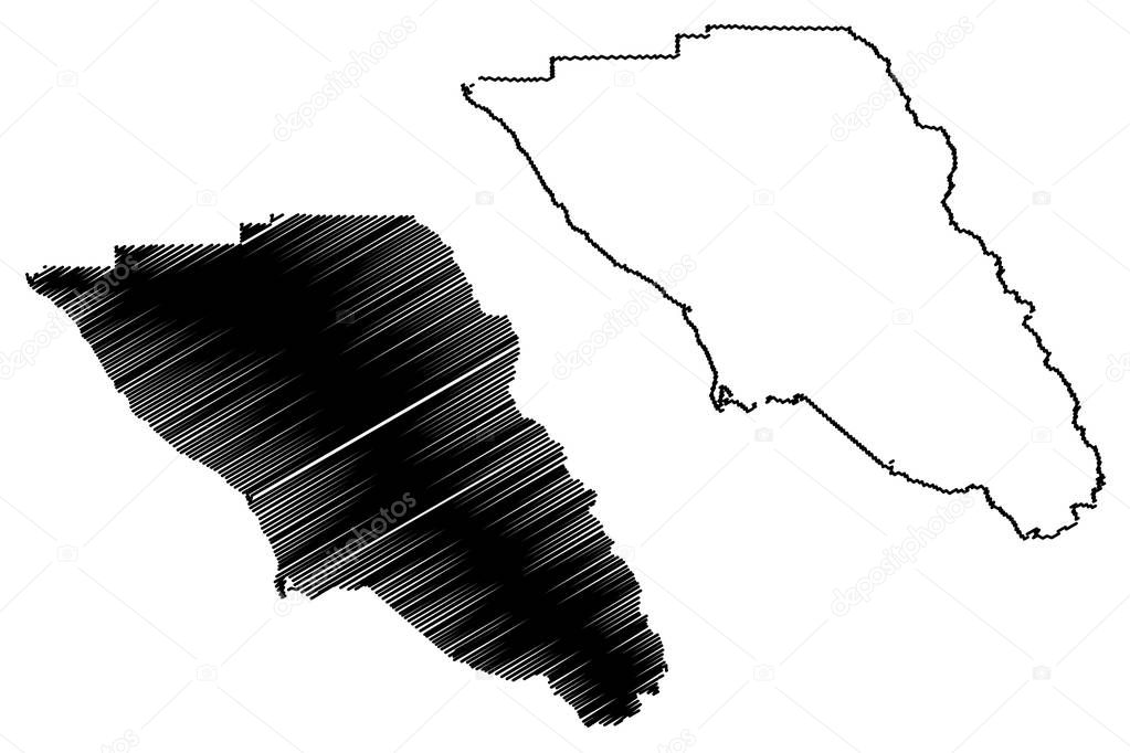 Sonoma County, California map vector
