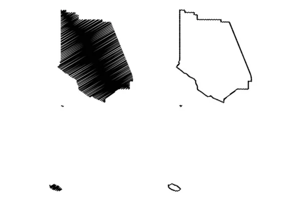 Ventura County, Califórnia mapa vector — Vetor de Stock