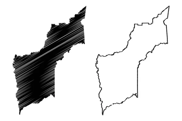 Yuba County, California mapa vector — Archivo Imágenes Vectoriales