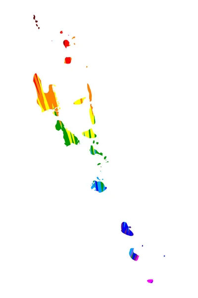 Вануату - карта составлена радужным цветовым узором — стоковый вектор