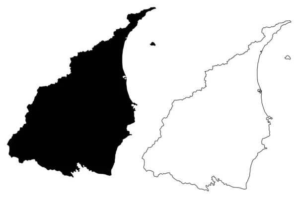 Mapa do condado de Yilan vecto — Vetor de Stock