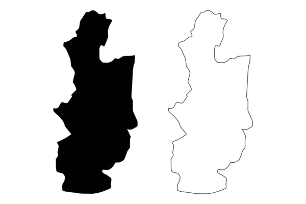 Province du Centre, Sri Lanka carte vecto — Image vectorielle