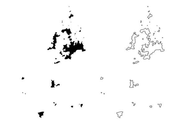 Penghu İlçesi harita vecto — Stok Vektör