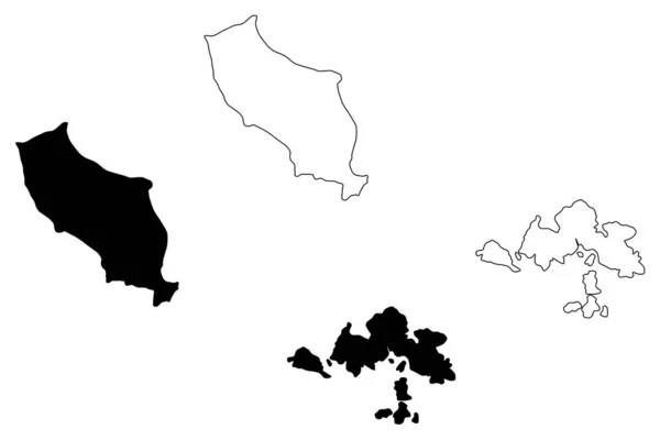 Wuqiu île carte vecto — Image vectorielle