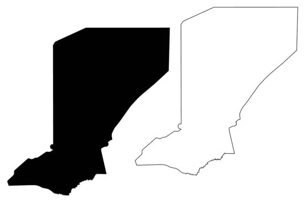 Mappa della regione di Diffa vecto — Vettoriale Stock