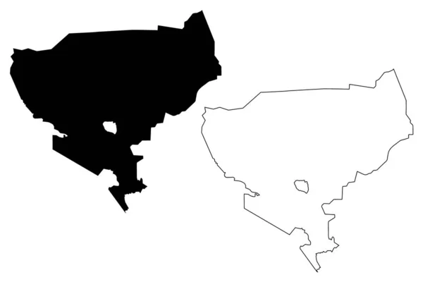 Regione di Tillaberi mappa vettoriale — Vettoriale Stock