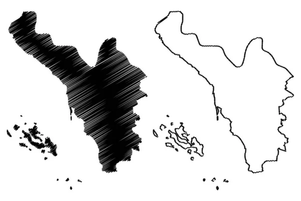 Jizan bölgesi harita vecto — Stok Vektör