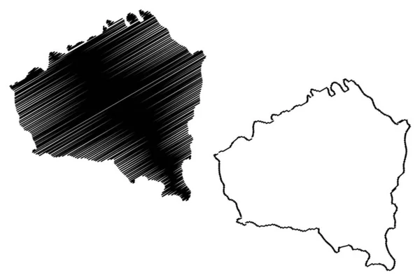 Provincia di Kunduz mappa vettoriale — Vettoriale Stock