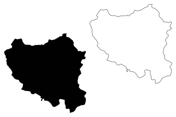 Merkez-Nord Bölgesi haritası vecto — Stok Vektör