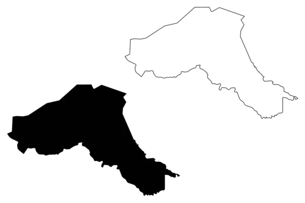 Regione del Sahel mappa vettoriale — Vettoriale Stock