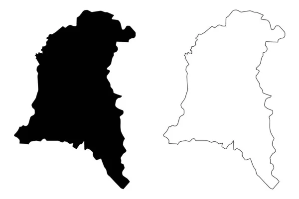 Sud-Ouest Mapa da região vecto — Vetor de Stock