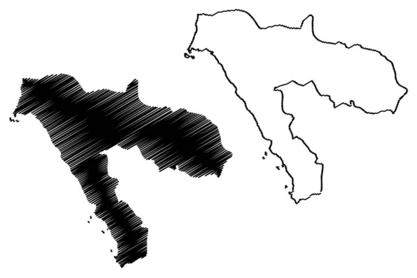 Tabuk Region Karte vecto — Stockvektor