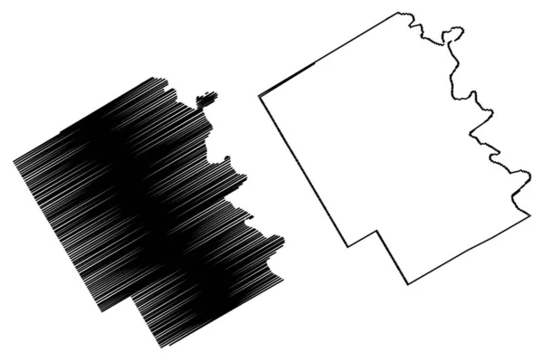Bosque County, Texas map vector — Stock Vector