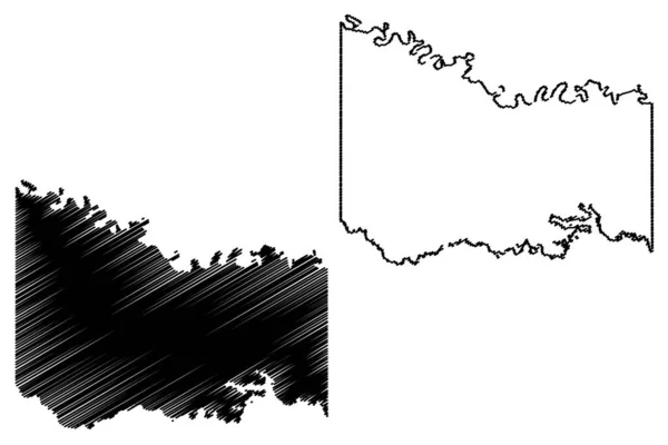 Condado de Bowie, Texas mapa de vectores — Archivo Imágenes Vectoriales