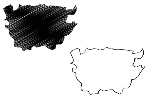 Ain Defla Province (Provincias de Argelia, República Popular Democrática de Argelia) mapa vector ilustración, garabato boceto Ain Defla ma — Vector de stock