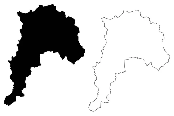 Região de Valparaíso (República do Chile, Divisões administrativas do Chile) mapa ilustração vetorial, esboço de rabiscos Valparaíso ma —  Vetores de Stock