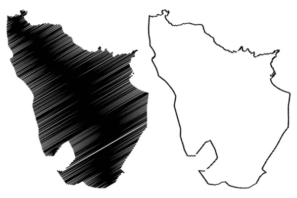 Annaba provinz (provinzen algerien, volksdemokratische republik algerien) kartenvektorillustration, kritzelskizze annaba ma — Stockvektor