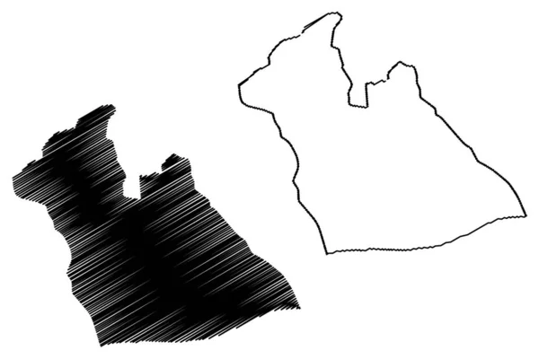 Laghouat Province (Provinces d'Algérie, République algérienne démocratique et populaire) illustration vectorielle de carte, croquis croquis Laghouat ma — Image vectorielle