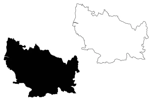 Nuble Region (Δημοκρατία της Χιλής, διοικητικά τμήματα της Χιλής) Χάρτης απεικόνιση διάνυσμα, σκετς σκίτσο Nuble MA — Διανυσματικό Αρχείο