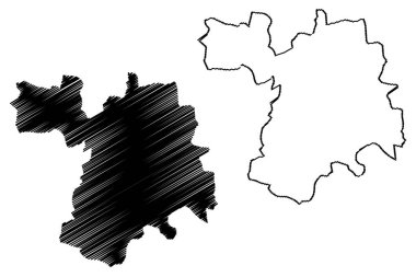 Setif Eyaleti (Cezayir Vilayetleri, Cezayir Halkdemokratik Cumhuriyeti) harita vektör illüstrasyon, karalama kroki Setif ma