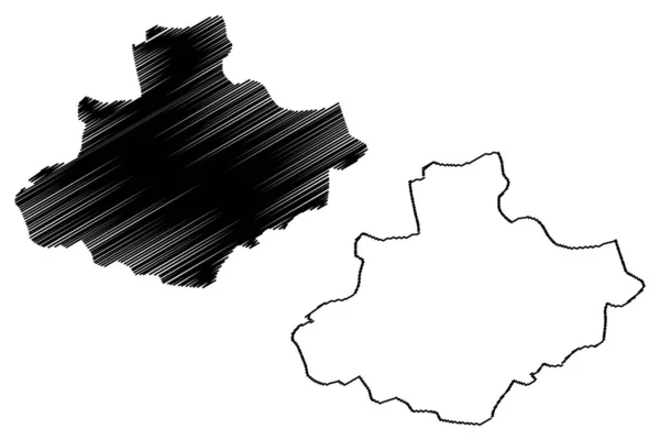 Provincia de Relizane (provincias de Argelia, República Popular Democrática de Argelia) mapa vector ilustración, garabato boceto Relizane ma — Vector de stock