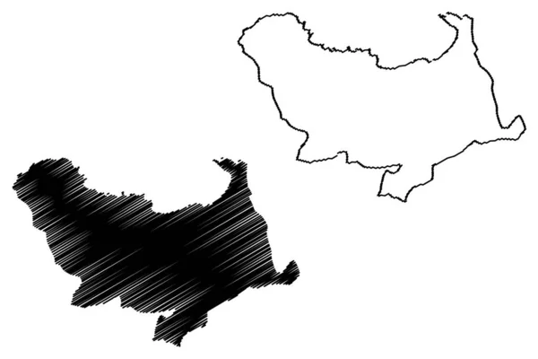 Provincia di Skikda (Province dell'Algeria, Repubblica Democratica Popolare d'Algeria) mappa vettoriale illustrazione, scribacchino schizzo Skikda ma — Vettoriale Stock