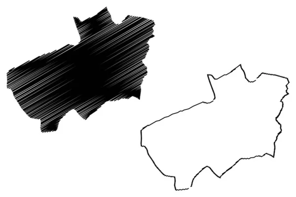 Souk Ahras Province (Provincias de Argelia, República Popular Democrática de Argelia) mapa vector ilustración, garabato boceto Souk Ahras ma — Vector de stock
