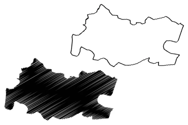 Province de Tissemsilt (Provinces d'Algérie, République algérienne démocratique et populaire) illustration vectorielle de carte, croquis de gribouillis Tissemsilt ma — Image vectorielle