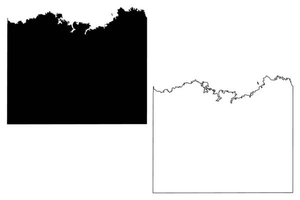 Cass County, Texas (countyn i Texas, Amerikas förenta stater, USA, USA, USA) karta vektor illustration, klotter skiss Cass karta — Stock vektor