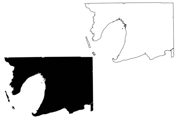 Contea di Chambers o Chambers County, Texas (contee in Texas, Stati Uniti d'America, Stati Uniti d'America, Stati Uniti d'America) mappa vettoriale illustrazione, scarabocchio abbozzo Chambers mappa — Vettoriale Stock