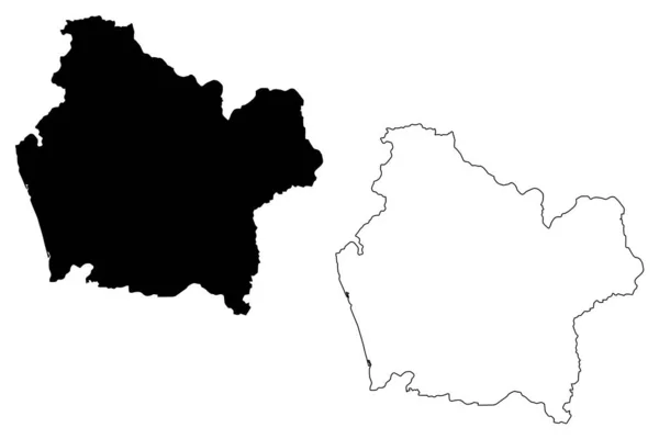 Περιοχή αραούκανια (Δημοκρατία της Χιλής, διοικητικά τμήματα της Χιλής) Χάρτης απεικόνιση διανυσματικού σχεδίου, σκίτσο — Διανυσματικό Αρχείο