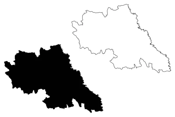 Iasi län (Rumäniens administrativa indelning, Nord-Est Development region) karta vektor illustration, klotter skiss Iasi ma — Stock vektor
