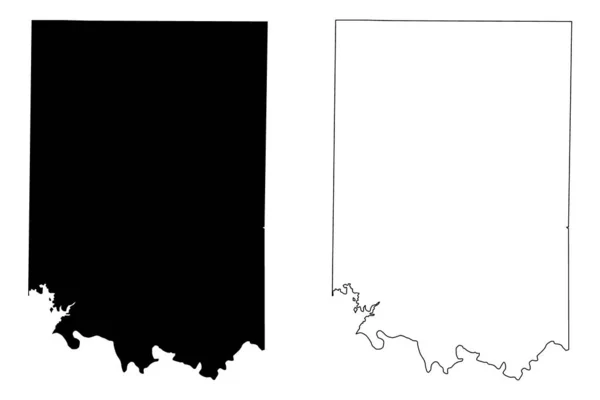 Contea di Coleman o Coleman County, Texas (contee in Texas, Stati Uniti d'America, Stati Uniti d'America, Stati Uniti d'America) mappa vettoriale illustrazione — Vettoriale Stock