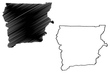 Yukarı Batı Bölgesi (Gana İdari bölümleri, Gana Cumhuriyeti) harita vektör illüstrasyon, karalama kroki Yukarı Batı ma