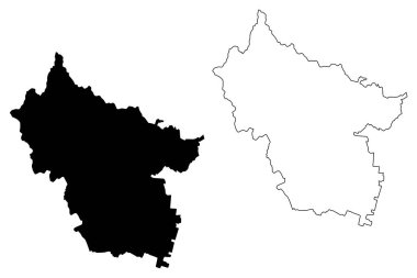 Buzau İlçesi (Romanya İdari bölümleri, Sud-Est kalkınma bölgesi) harita vektör illüstrasyon, karalama kroki Buzau harita