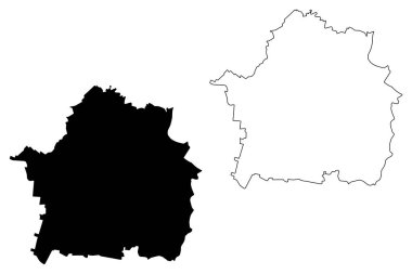 Braila İlçesi (Romanya İdari bölümleri, Sud-Est kalkınma bölgesi) harita vektör illüstrasyon, karalama kroki Braila ma
