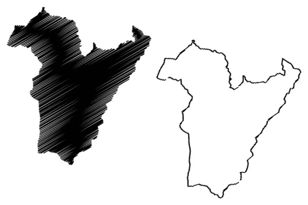 Prowincja bie (prowincje Angoli, Republika Angoli) mapa wektorowa mapy, szkic bazgrołów bie ma — Wektor stockowy