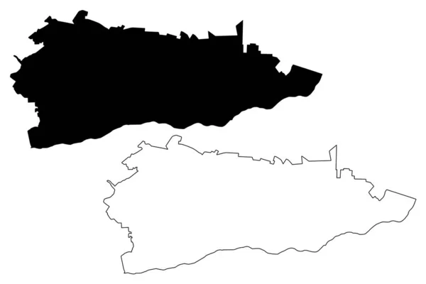 Calarasi län (administrativa avdelningar i Rumänien, Sud-Muntenia Development region) karta vektor illustration, klotter skiss Calarasi ma — Stock vektor