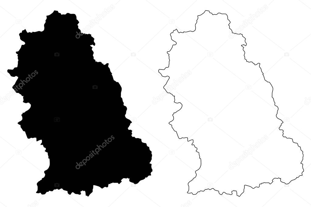 Hunedoara County (Administrative divisions of Romania, Vest development region) map vector illustration, scribble sketch Hunedoara ma