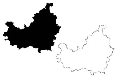 Cluj County (Romanya İdari bölümleri, Nord-Vest geliştirme bölgesi) harita vektör illüstrasyon, karalama kroki Cluj harita