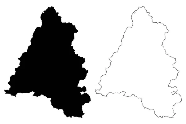 Bihor County (Roemenië, Nord-vest ontwikkelingsregio) kaart vector illustratie, Krabbel schets Bihor ma — Stockvector