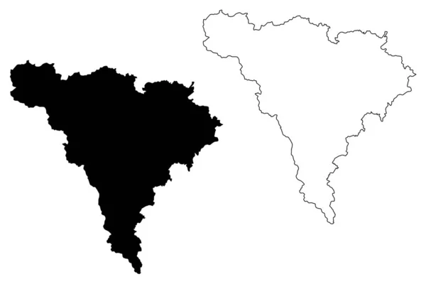 Альба (Адміністративний поділ Румунії, регіон розвитку) карта Векторна ілюстрація, Писанина ескіз Альба карта — стоковий вектор