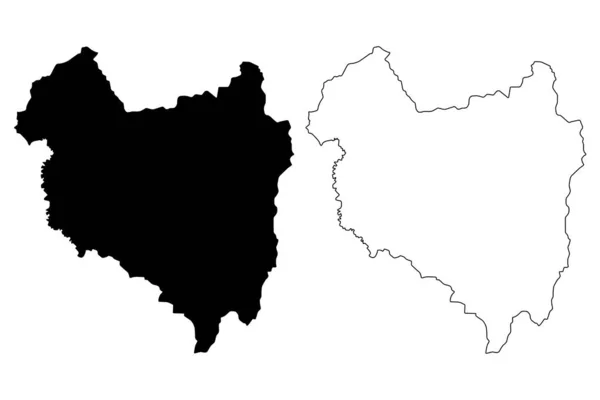 Condado de Covasna (divisiones administrativas de Rumania, región de desarrollo Centru) mapa vector ilustración, boceto garabato mapa de Covasna — Archivo Imágenes Vectoriales