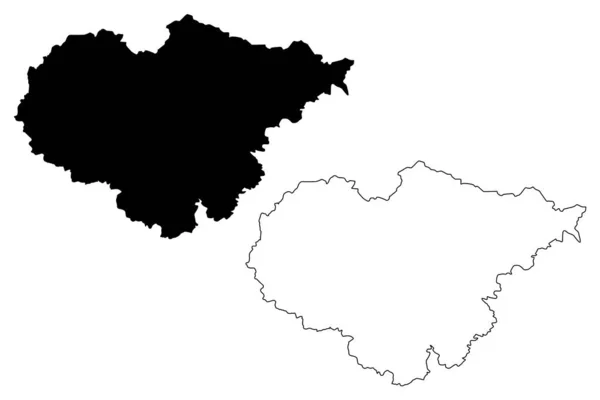 Карта Саладжа (административное деление Румынии, регион развития Северного Веста), векторная иллюстрация, каракули — стоковый вектор
